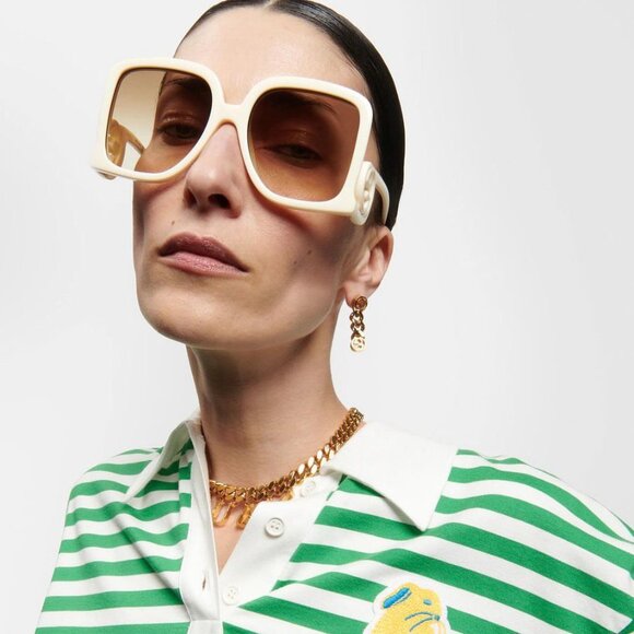 Gucci GG1326S 002 Square Sunglasses – Ivory